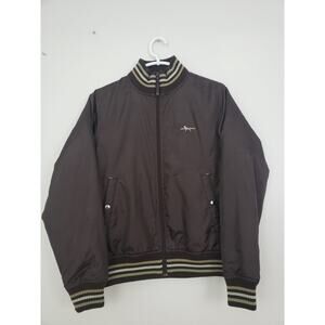 (JL) Y2K Labrador Retriever Men's Bomber Jacket Size M Full Zip Brown